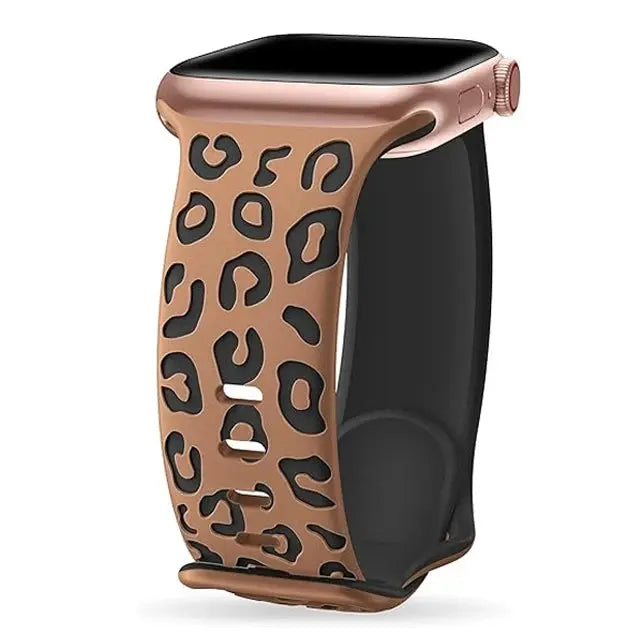 EveGlow Engraved Women's Leopard Band for Apple Watch