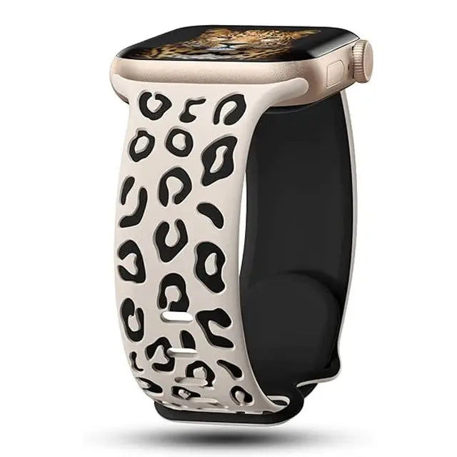 EveGlow Engraved Women's Leopard Band for Apple Watch