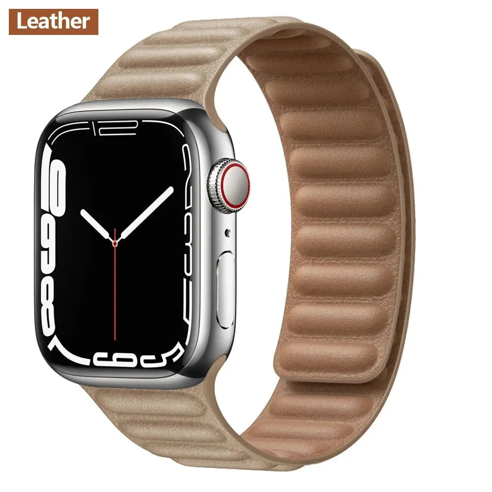 Luxe Leather Loop & Silicone Magnetic Bands for Apple Watch Series 9 & Ultra 2 - Pinnacle Luxuries