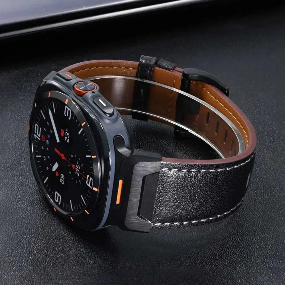 Luxury Leather Band For Samsung Galaxy Watch Ultra 47mm QuickFit Men Business Belt Correa For SAMSUNG GALAXY ULTRA 47MM Bracelet Pinnacle Luxuries