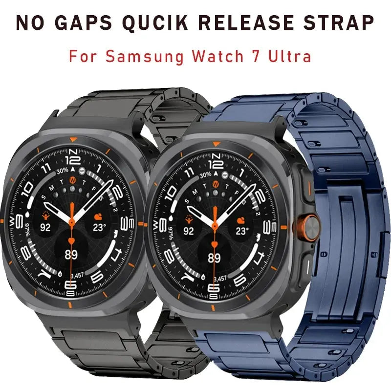 Luxury Titanium Watch Strap For Samsung Watch 7 Ultra Quick Release Band For Galaxy Watch Ultra No Gaps Metal Bracelet Correa Pinnacle Luxuries