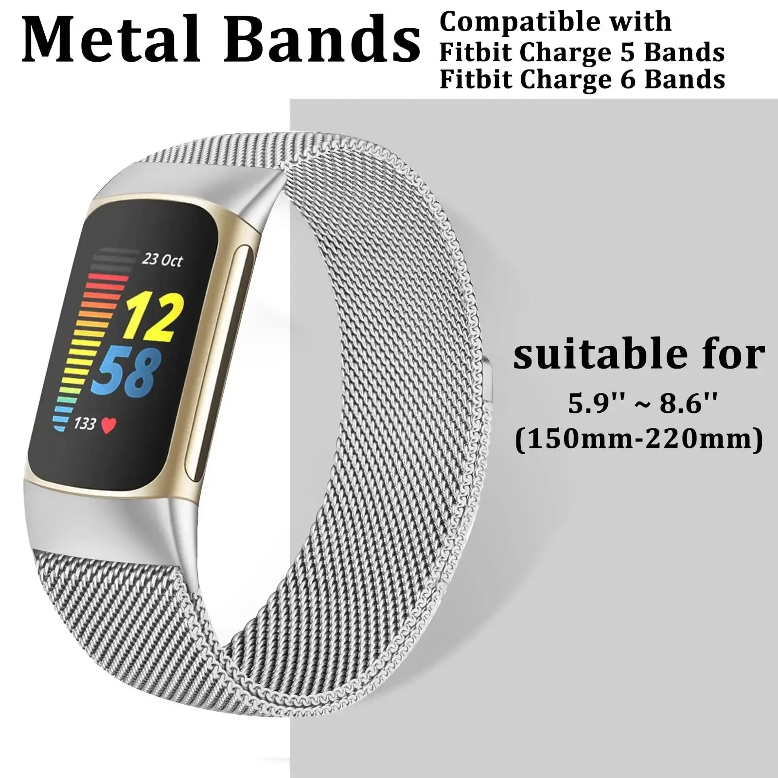 Milanese loop For fitbit charge 6 5 band replacement charge6 wristband stainless steel magnetic bracelet fitbit charge 5 Strap Pinnacle Luxuries