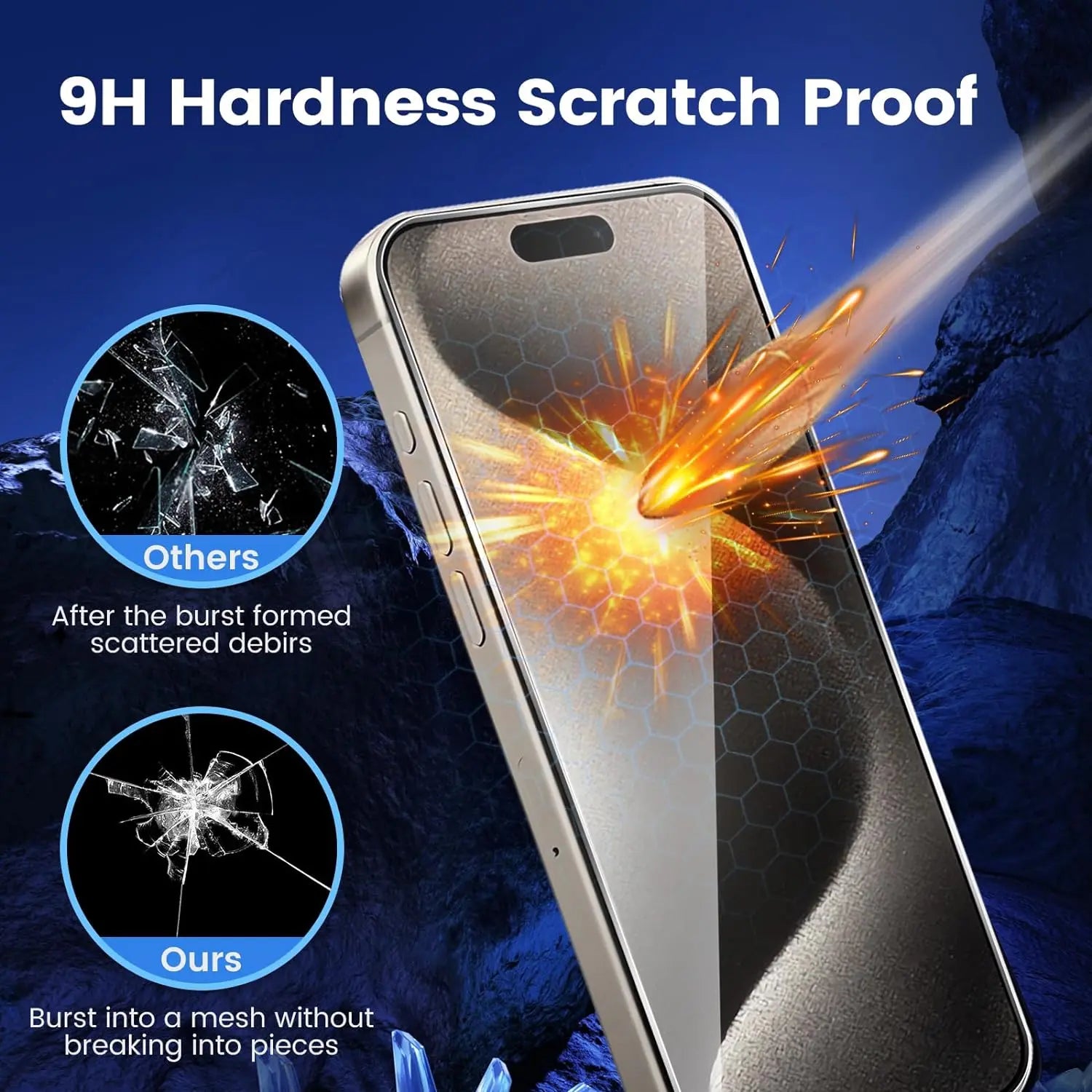 for iPhone 15 14 13 12 11 Pro Max Screen Protector, Tempered Glass Screen Protector Dynamic Island Compatible HD 9H Hardness Pinnacle Luxuries