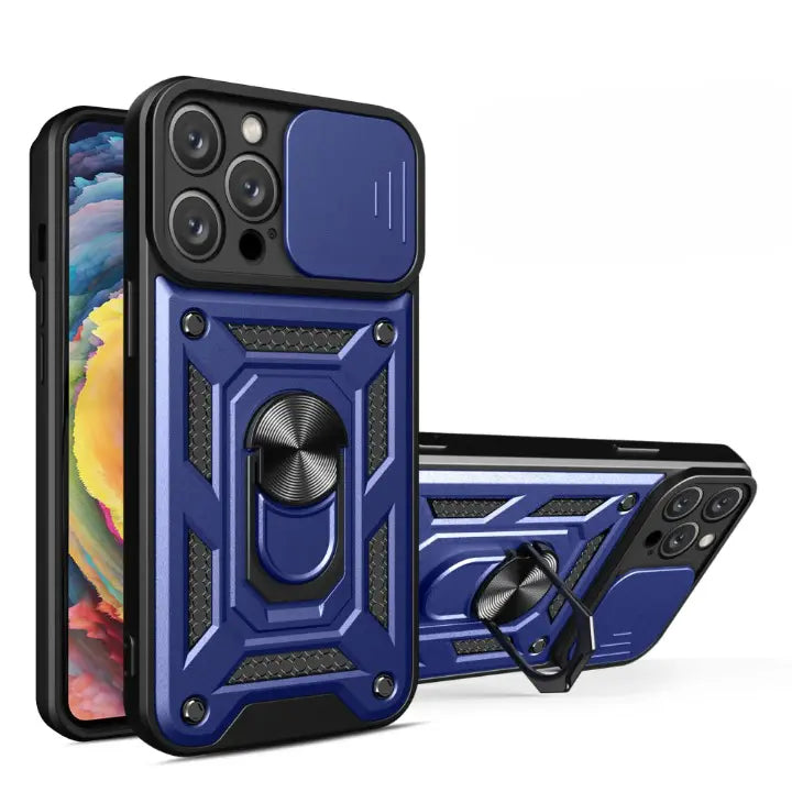 Case For iPhone 15 Pro Max 14 Pro 13 12 11 Pro Max XR XS Max 7 8 SE Slide Camera Magnetic Kickstand Armor Shockproof Phone Cover Pinnacle Luxuries