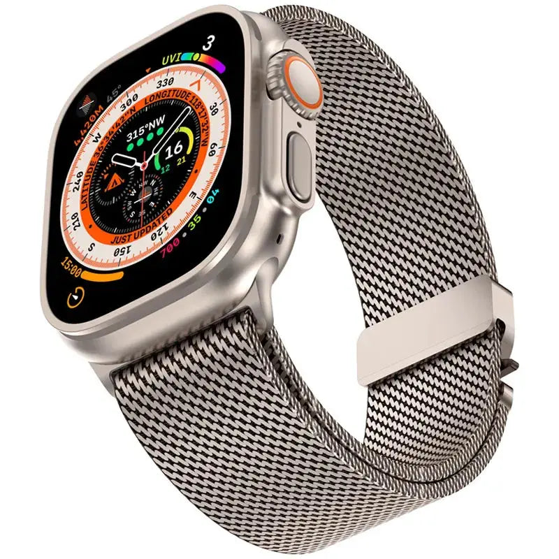 Titanium Official 1:1Strap For Apple watch Ultra Band 49mm S10 46mm 42mm 45mm 44mm Milanese bracelet iWatch 10 9 8 7 6 5 SE 4 3 Pinnacle Luxuries