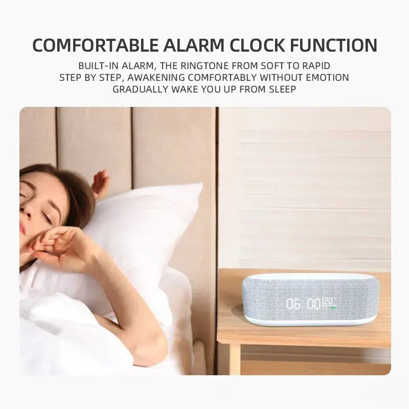 Wireless Charger Alarm Clock Time LED Light Thermometer Earphone Phone Charger 15W Fast Charging Dock Station for iPhone Samsung Pinnacle Luxuries