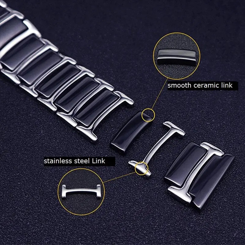 Pinnacle Custom Ceramic Steel Smartwatch Band 22mm 20mm - Pinnacle Luxuries