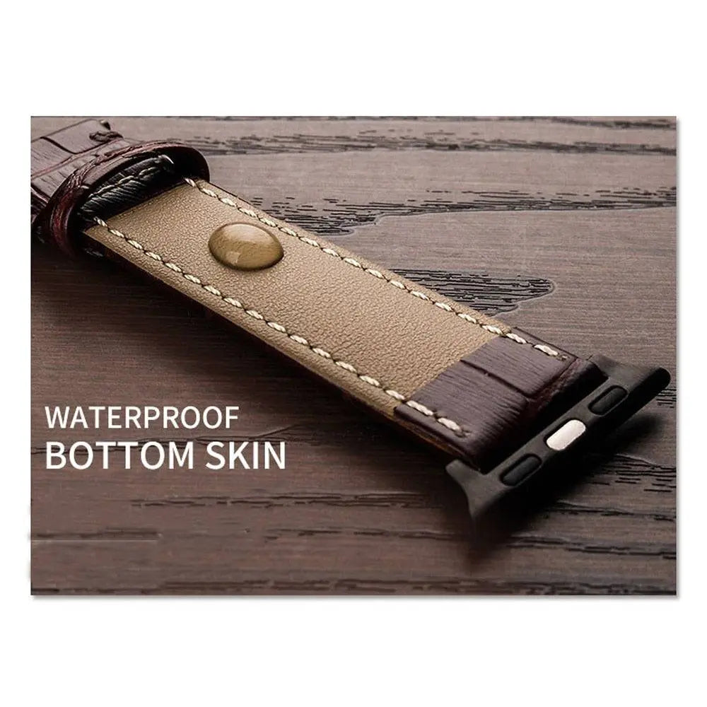Genuine Cowhide Leather Apple Watch Band - Pinnacle Luxuries